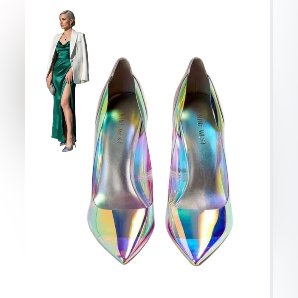 ✨ Nine West Iridescent Pointed-Toe Pumps – Size 7 (New) ✨